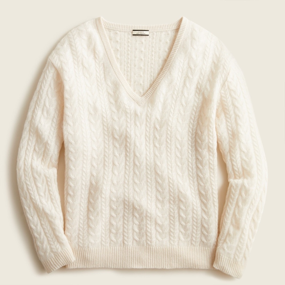 J CREW Cashmere Blend Cream Sweater